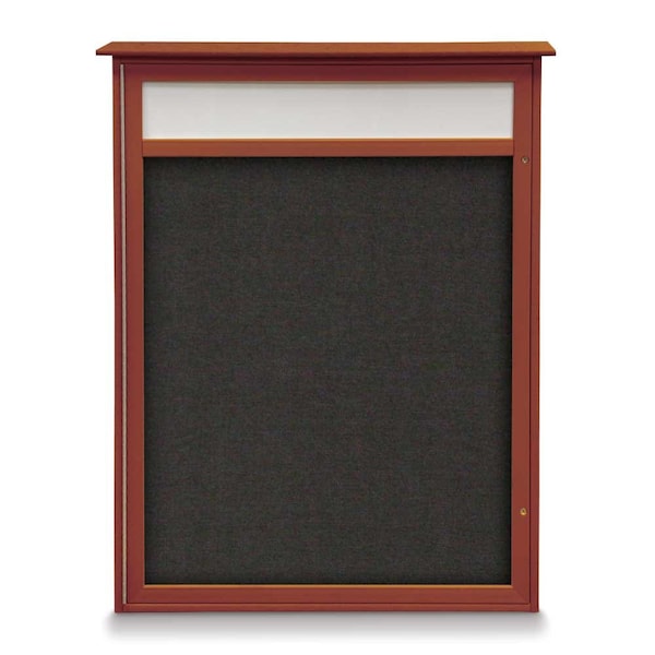 United Visual Products 24"x36" 1-Door Enclosed Outdoor Letterboard, Grey Felt/Satin Alum UV1160D-SATIN-GREY - main